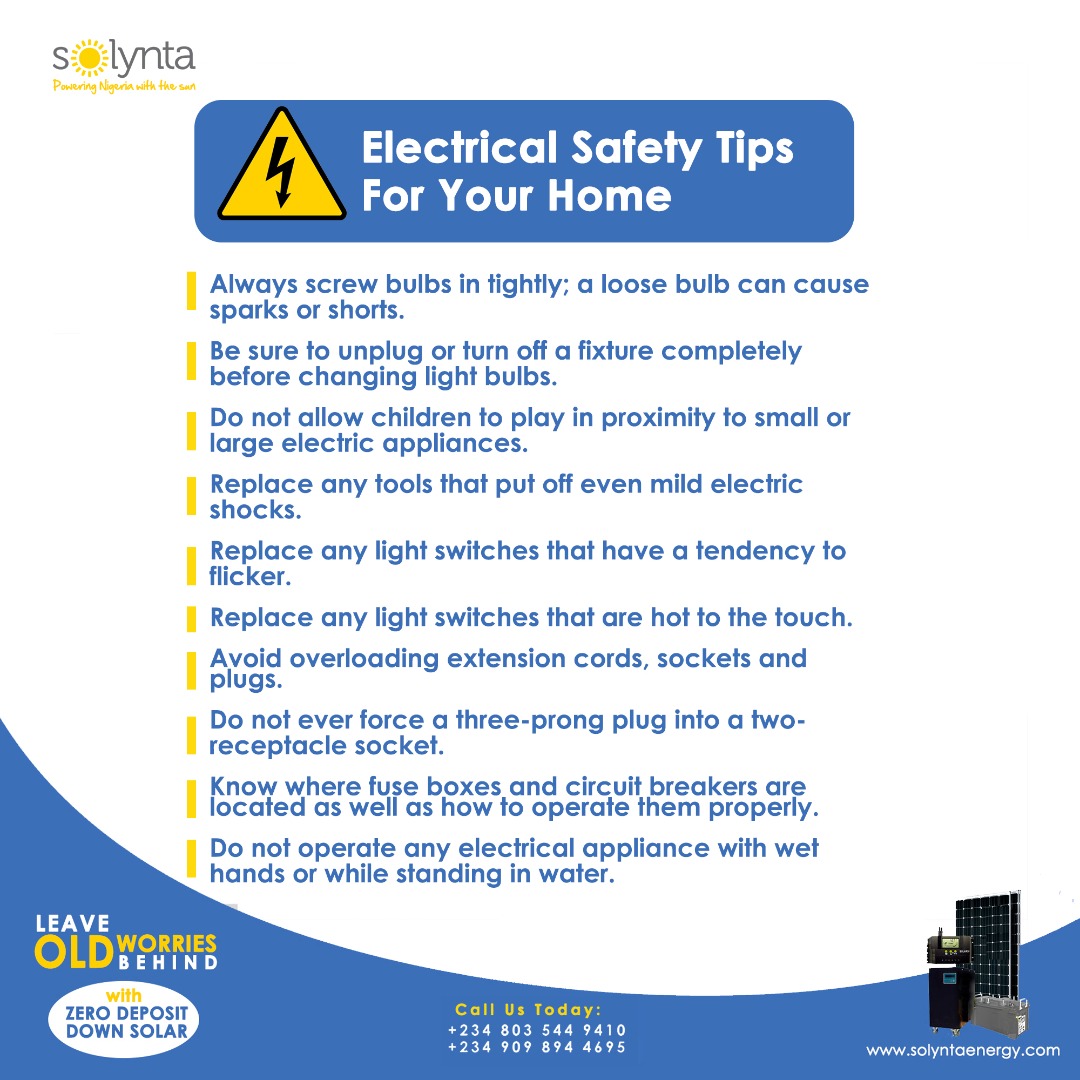 Electrical Safety Tips For Your Home - Solynta Energy
